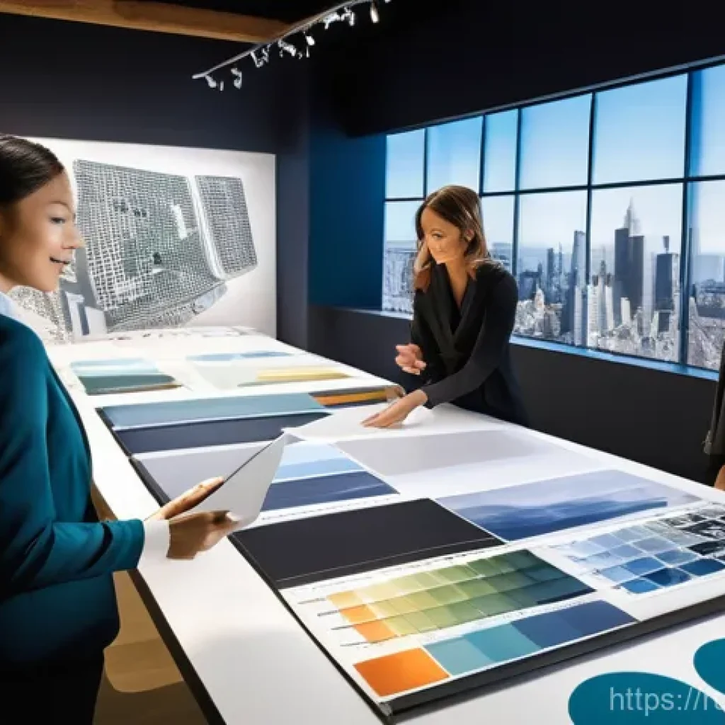 실내건축기사 자격증으로 가능한 해외 취업 - **Prompt:** "A diverse group of interior designers, both male and female, from various ethnic backgr...