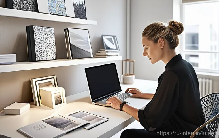 실내건축에서 3D 모델링 활용법 - **Prompt 2: Interactive Design Exploration with AR**
    A stylish woman in her mid-20s, wearing a c...