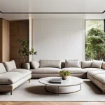 Home 18 실내건축 실기 시험의 합격 방법들 - **Sustainable and "Quiet Luxury" Living Space:**
A sophisticated living room designed with a foc...