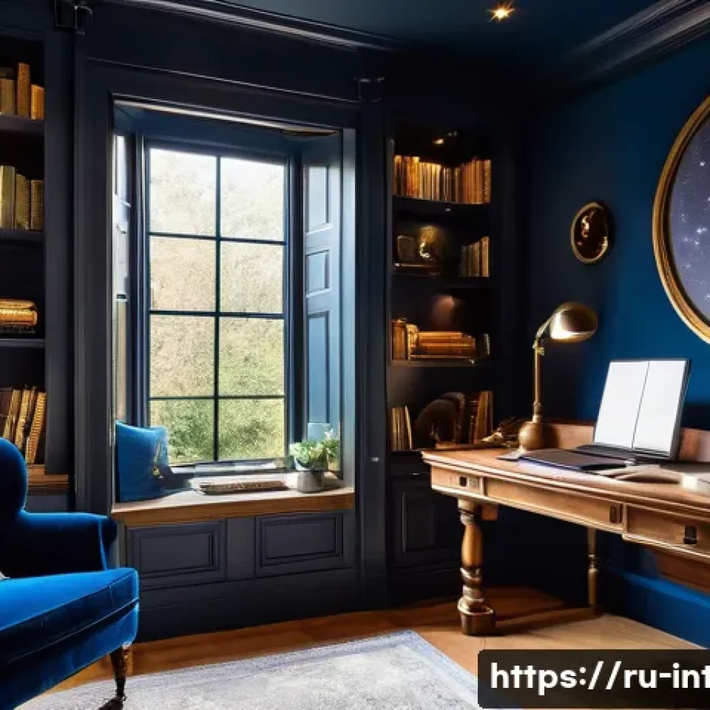 실내건축 실기 시험의 주요 포인트 - A cozy and personalized home office, designed to perfectly reflect the personality of a passionate a...