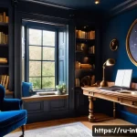 Home 14 실내건축 실기 시험의 주요 포인트 - A cozy and personalized home office, designed to perfectly reflect the personality of a passionate a...